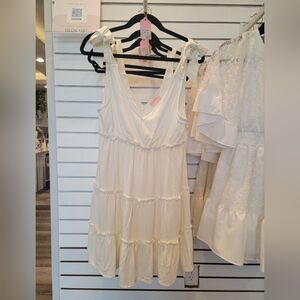 Chic Cream Tiered Midi Dress